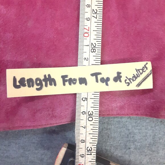 Apart Womans Jacket MED 100% Pig Suede Mauve Button Closure Long Sleeve Lined - Picture 4 of 10